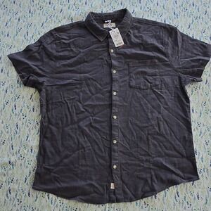 Marine Layer Mens Classic Stretch Selvage Shirt India Ink Grey Large NWT